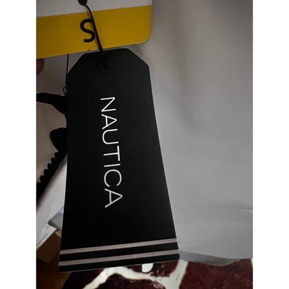 Nautica White Puffer Zip Up Jacket Small Removable Hood Pockets Stretch New - Picture 9 of 12